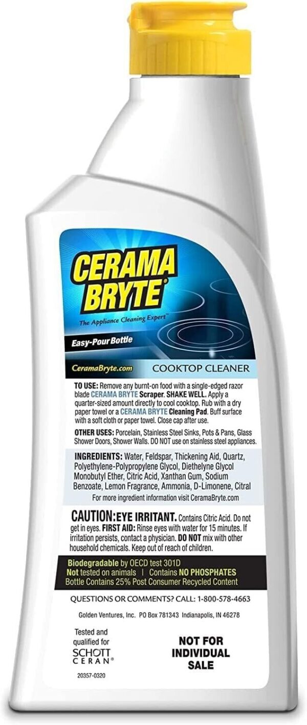 Cerama Bryte Combo Kit, Stove Top Cleaner, 6-Piece, 10 oz, Tough Stains - Image 2