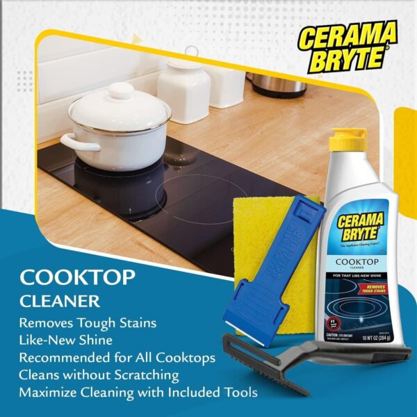 Cerama Bryte Combo Kit, Stove Top Cleaner, 6-Piece, 10 oz, Tough Stains - Image 5